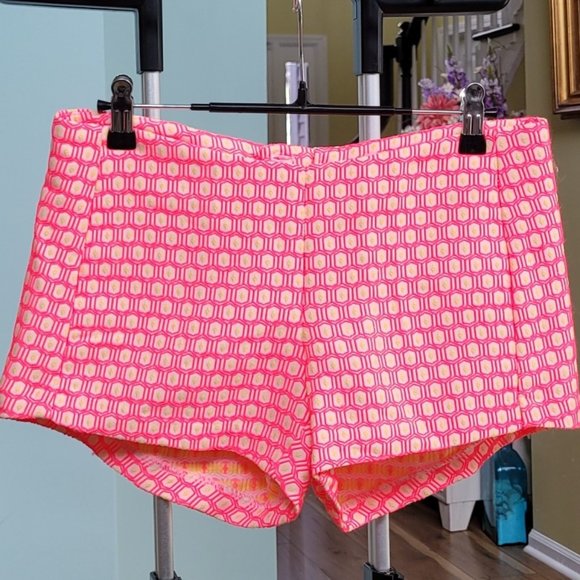 Lilly Pulitzer Lisa Short Hotty Pink Geo Jacquard Size 0 - Picture 2 of 8